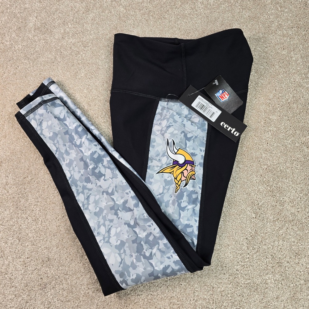 Certo‎ NFL Minnesota Vikings Womens Assembly Legging Black Grey Camo XS LE210
